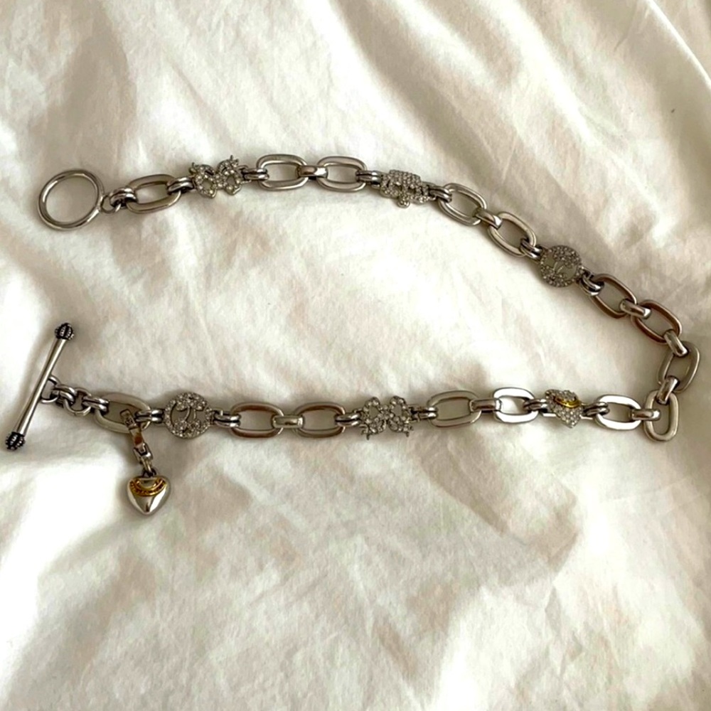 juicy couture toggle charm necklace silver cherry